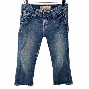 BKE Sabrina Low Rise Capri Jeans | Y2K Distressed Denim | Size 26